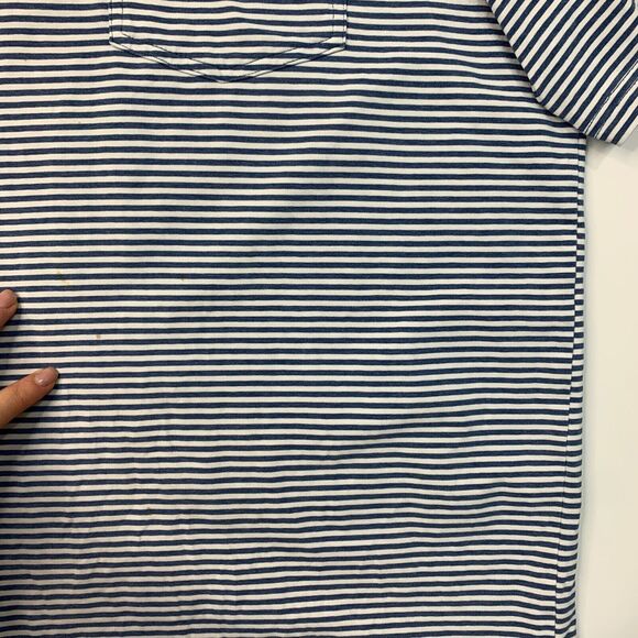 Johnnie-o Polo Shirt Mens XL Extra Large Cadet Blue Striped Stretch Cotton Golf - Picture 7 of 14